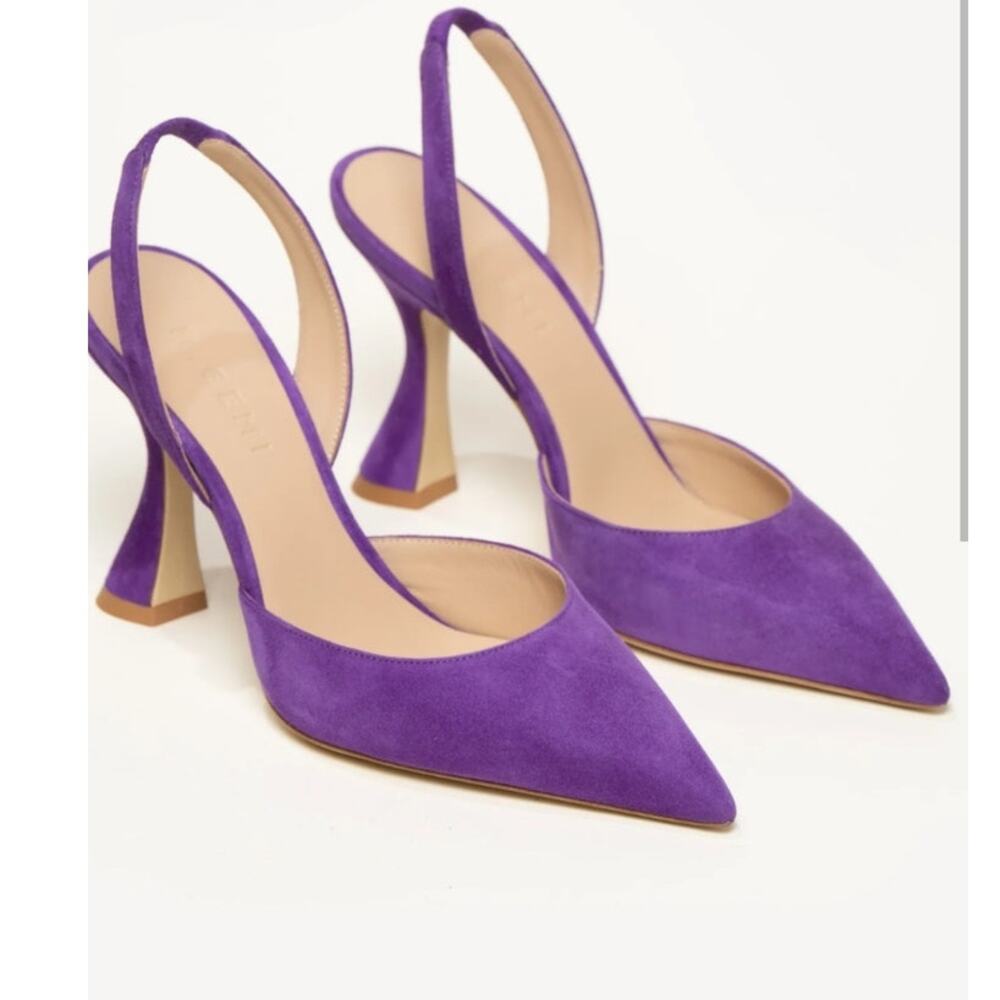NWOB M. Gemi Sz 37 EU (6.5 US) MIA Mis Due Purple Suede Sandal Pumps - Picture 2 of 9